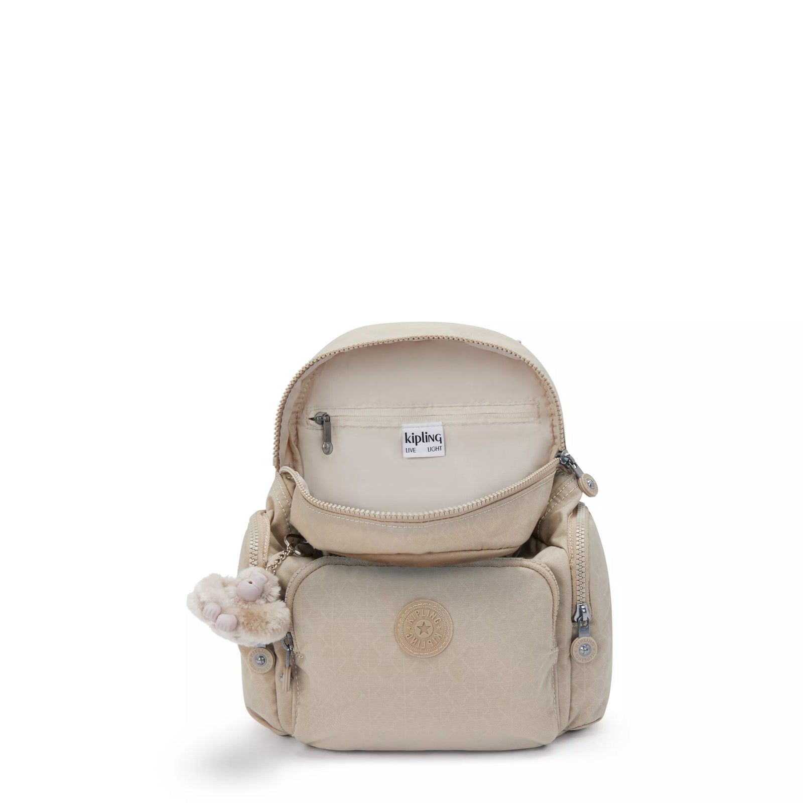 CITY ZIP MINI Signature Beige Embossed-view-4