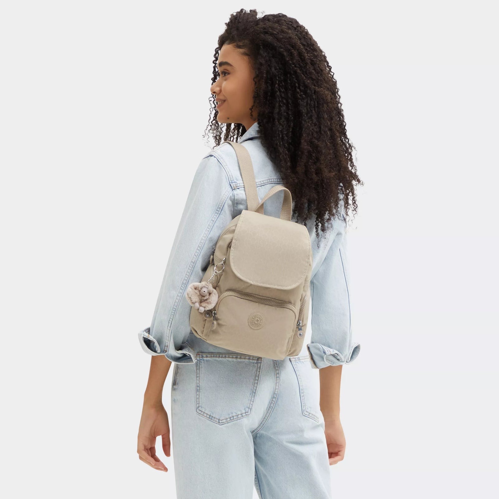 CITY ZIP MINI Signature Beige Embossed-view-2